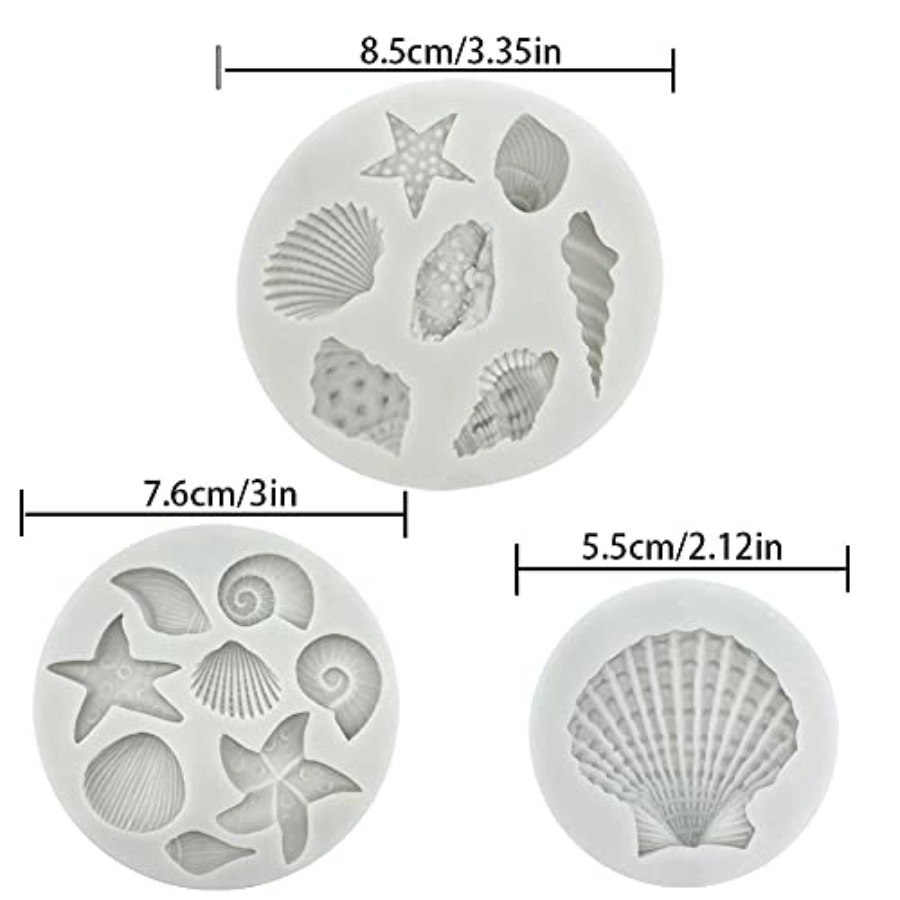 3 PCS Marine Theme Cake Fondan - Marine Coral recension och pris
