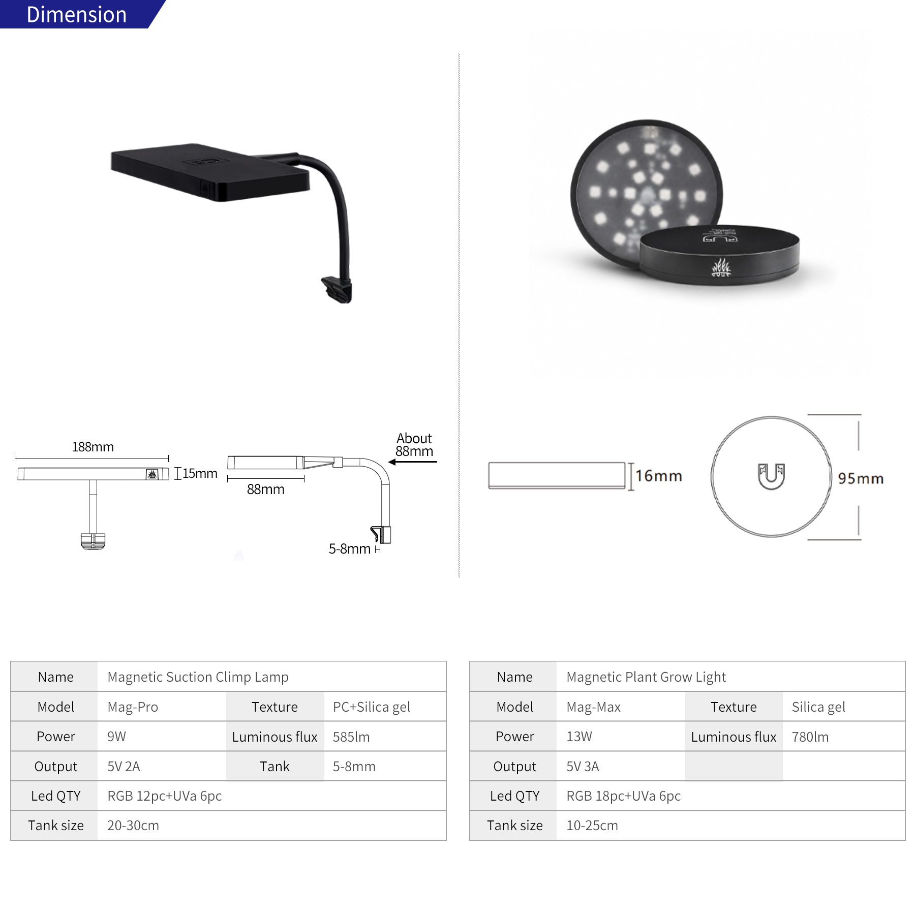 WEEK AQUA Mag-Pro Mag-Max Nano - Aquarium Marine Lights recension och pris