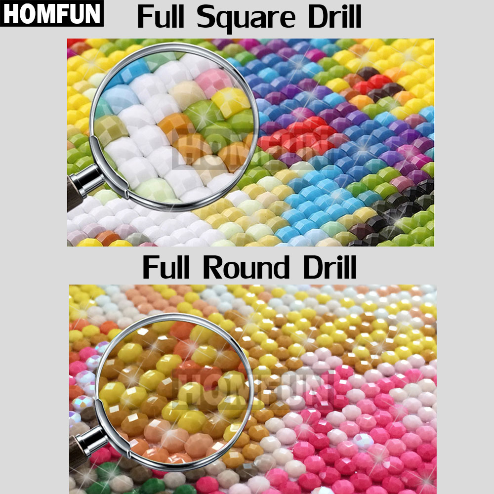 HOMFUN Full Square/Round Drill - Marine Coral recension och pris