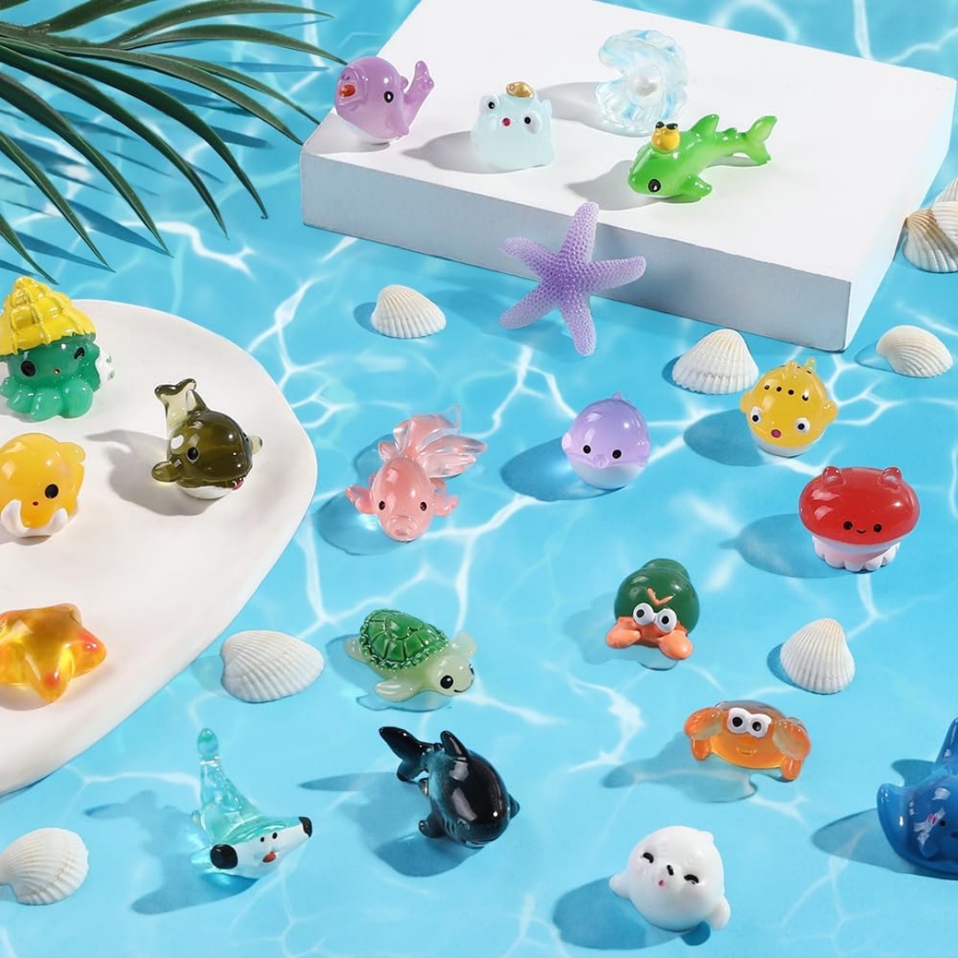 Mini Ocean Animals Resin Figur - Aquarium Marine World recension och pris