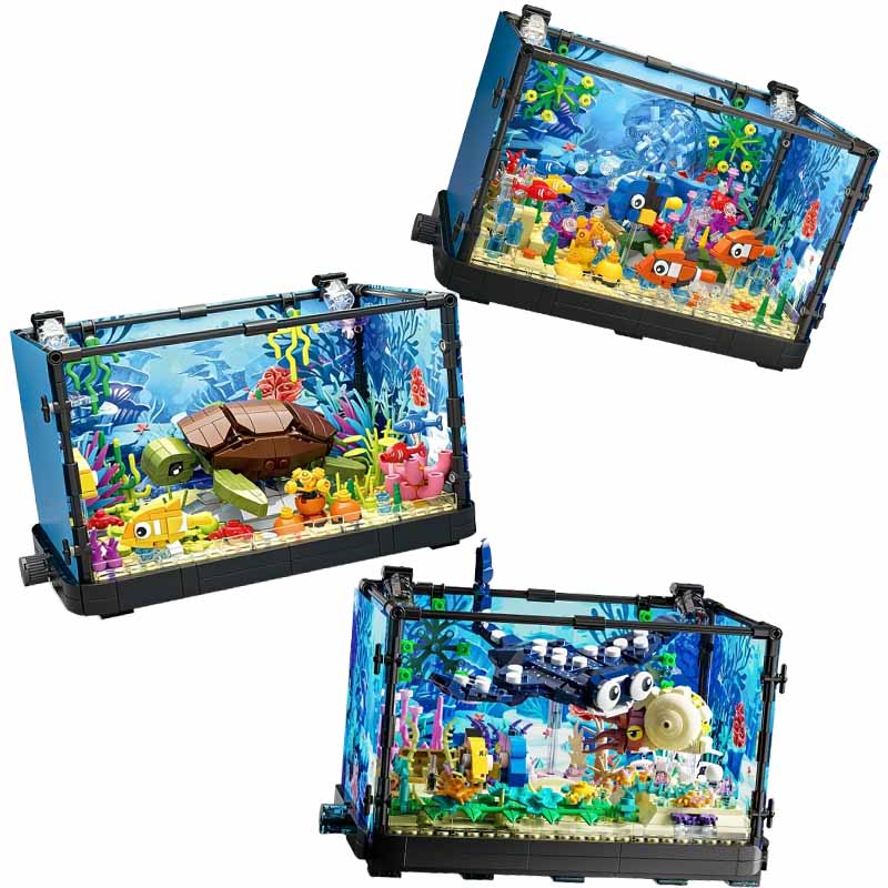 Fish Tank Building Block Set w - Marine Aquarium Cube recension och pris