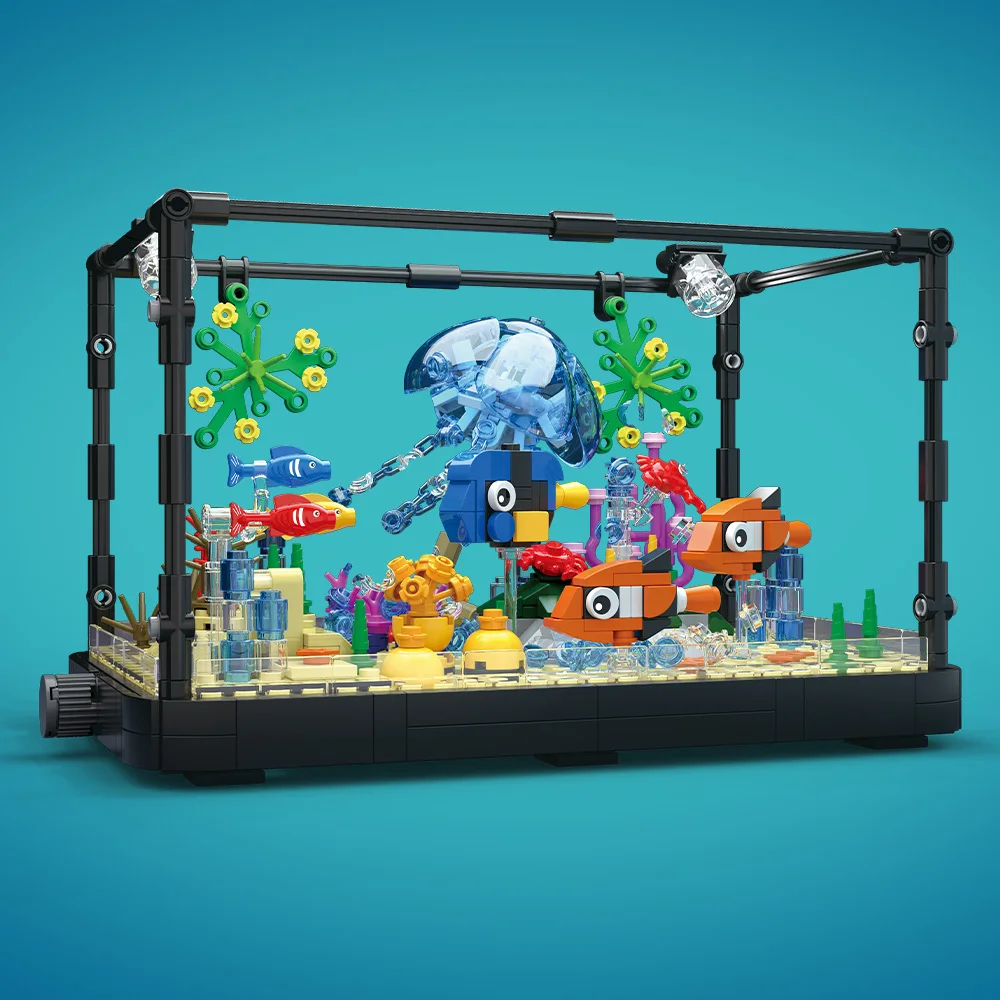 Fish Tank Building Block Set w - Marine Aquarium Cube recension och pris